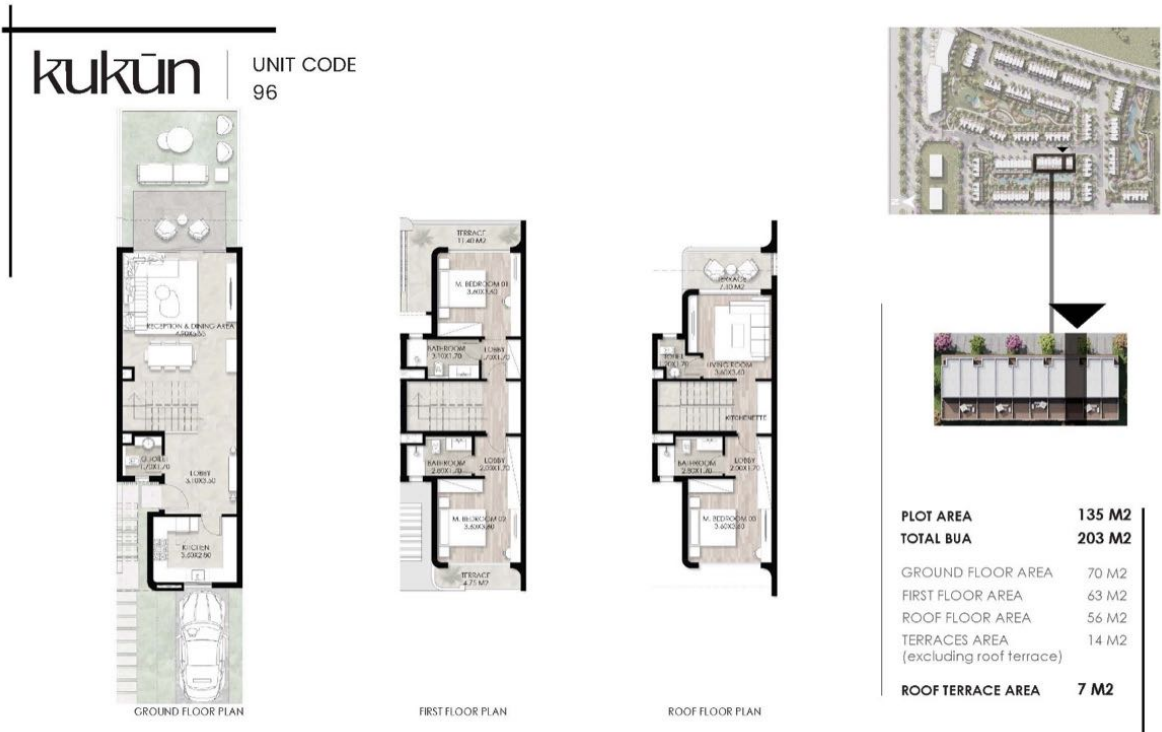 Floor plan for townhouse at Kukun