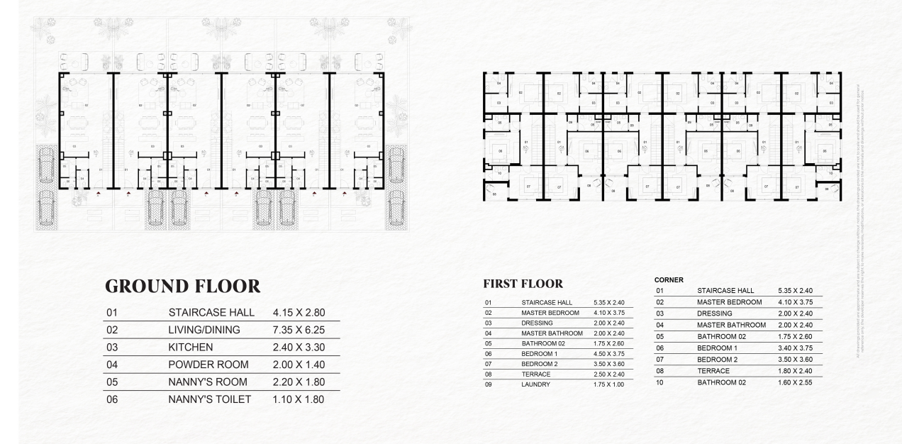 Floor plan for townhouse at Saada Boutique