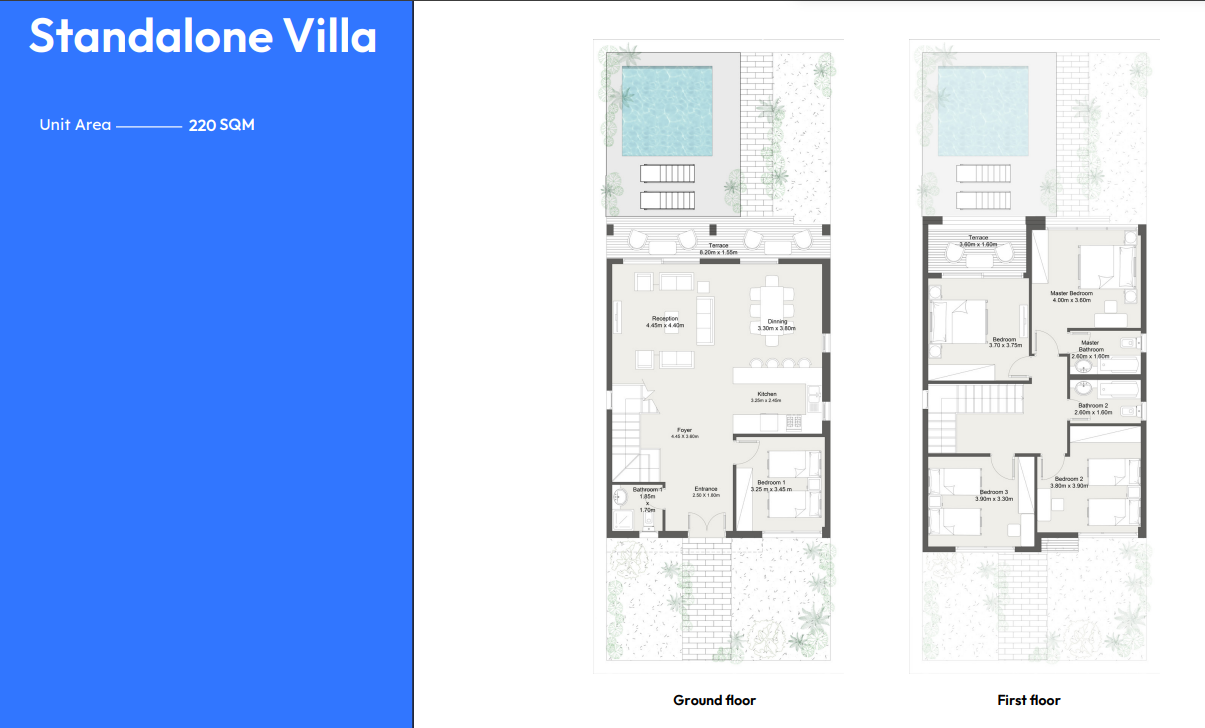 Floor plan for villa at Youd