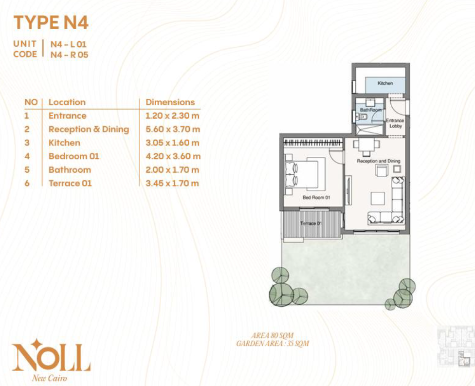 Floor plan for apartment at Noll