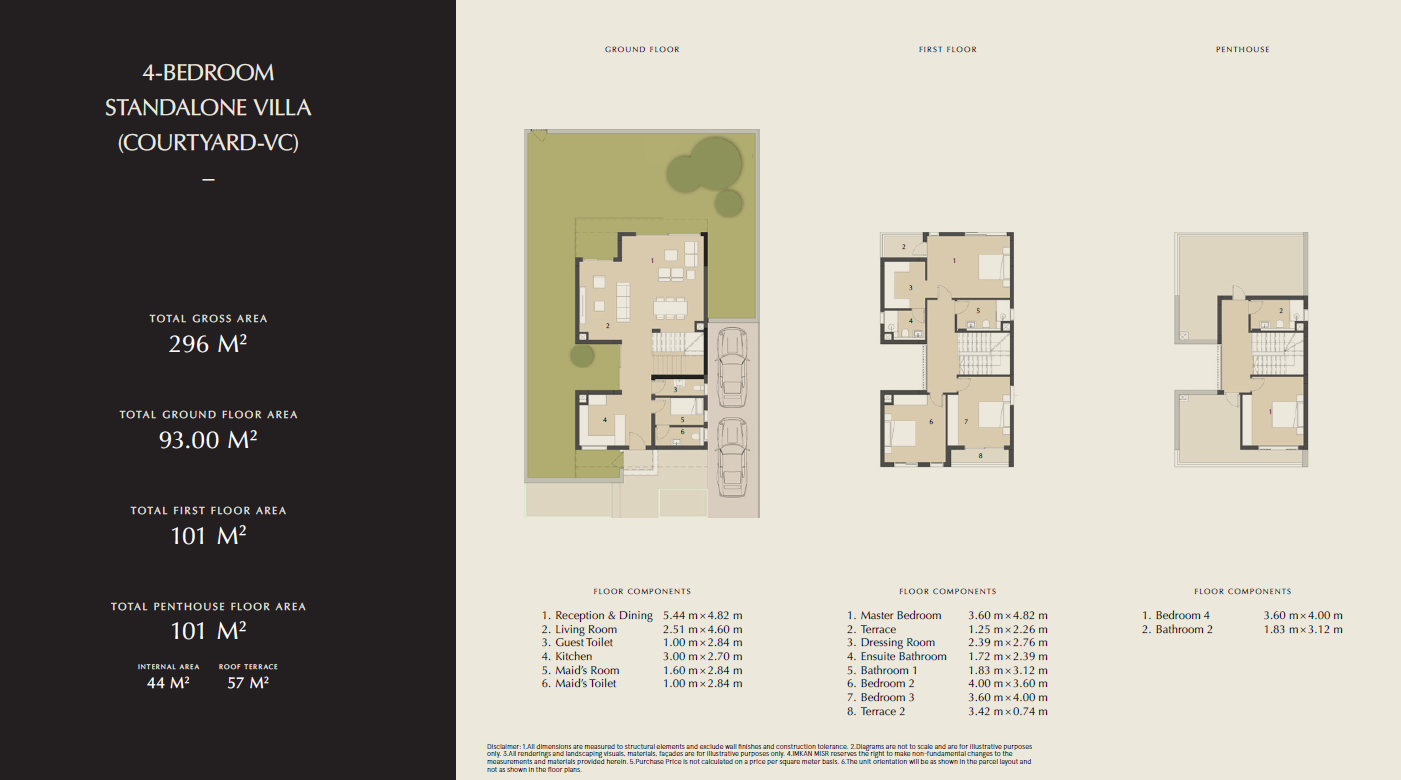 Floor plan for villa at Al Burouj