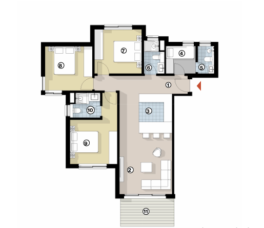 Floor plan for apartment at The Cove - Silversands