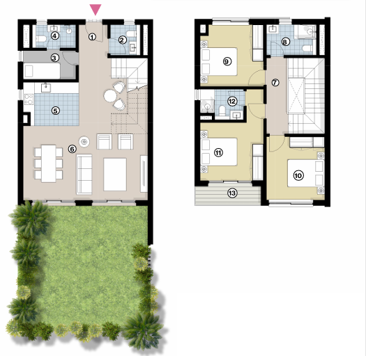 Floor plan for duplex at The Cove - Silversands