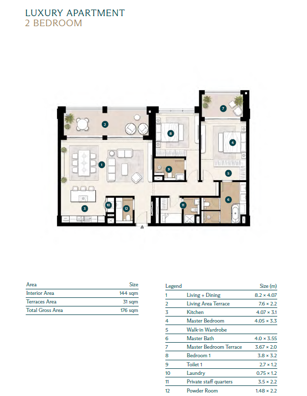 Floor plan for apartment at Ras El Hekma Egypt