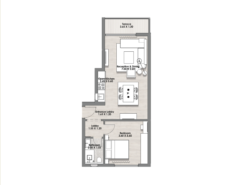 Floor plan for apartment at Hyde Park Signature