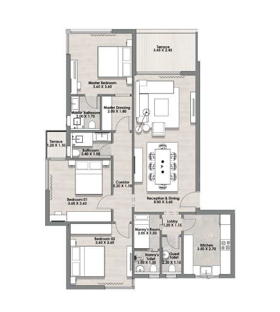 Floor plan for apartment at Hyde Park Signature