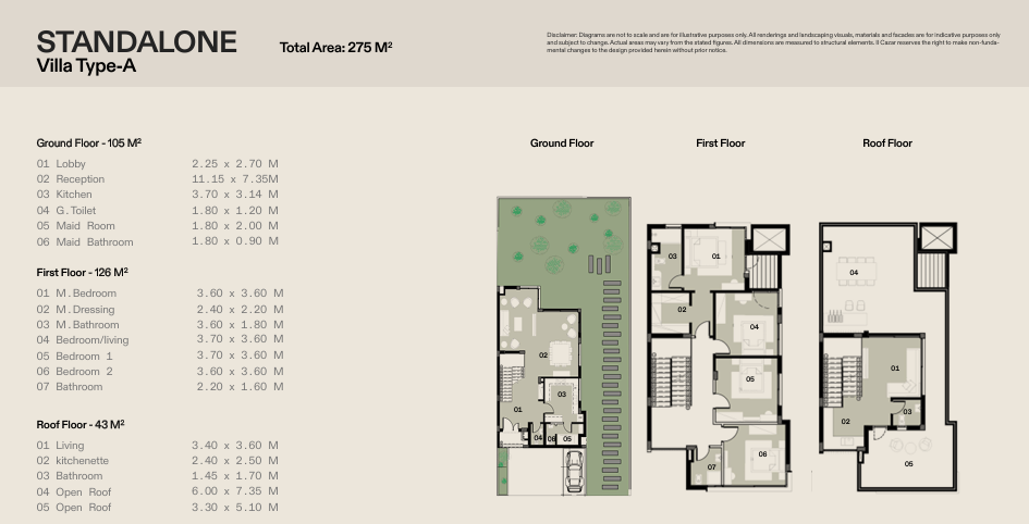 Floor plan for villa at VEA