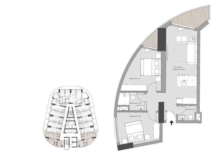 Floor plan for apartment at Il Monte Galala