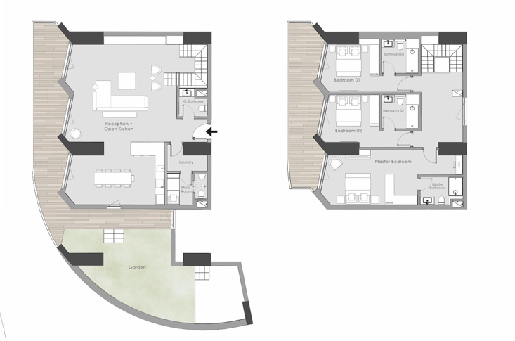 Floor plan for penthouse at Il Monte Galala