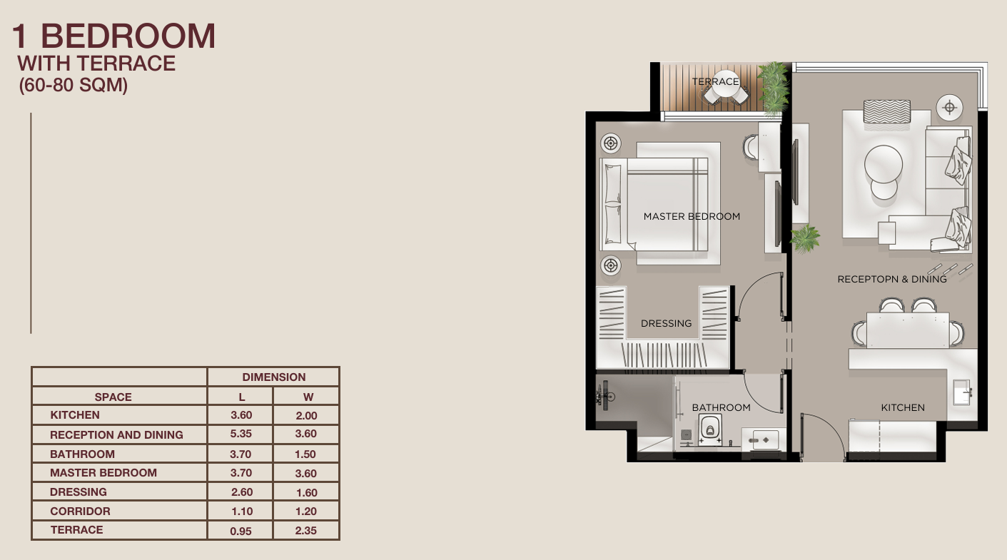 Floor plan for apartment at N Line - Nest Residence