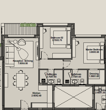Floor plan for apartment at ONS