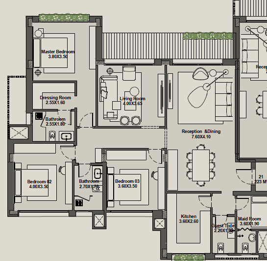 Floor plan for apartment at ONS