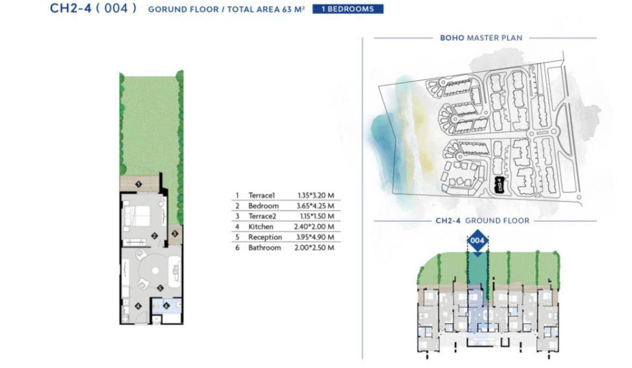 Floor plan for chalet at Boho El Sokhna