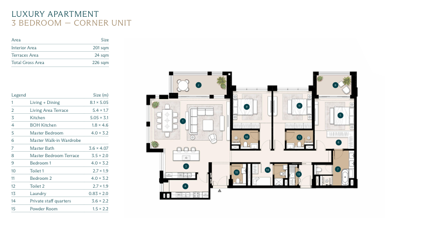 Floor plan for apartment at Ras El Hekma Egypt