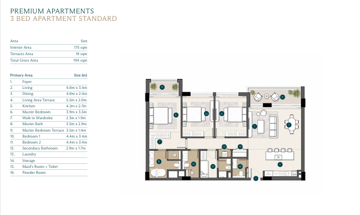 Floor plan for apartment at Ras El Hekma Egypt