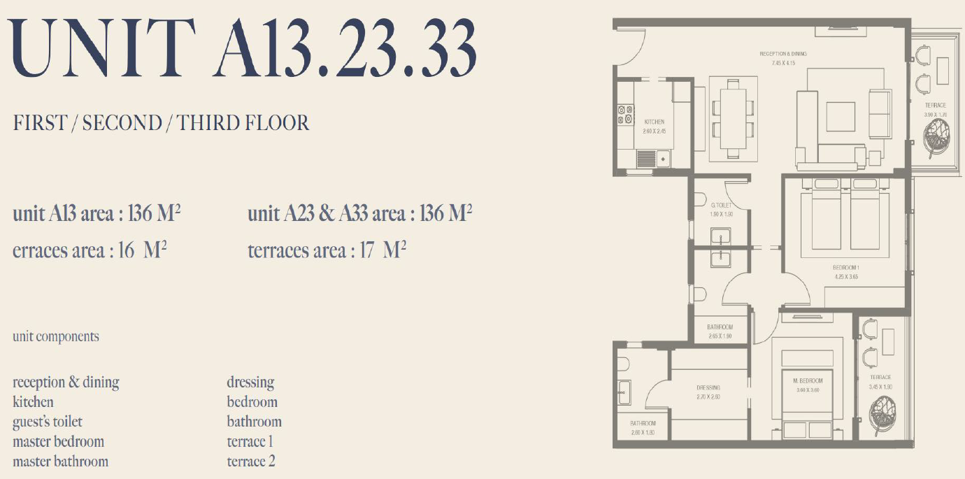 Floor plan for apartment at Rewaya