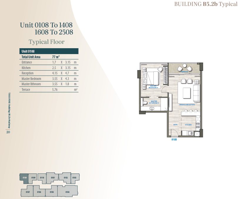 Floor plan for apartment at The Spine
