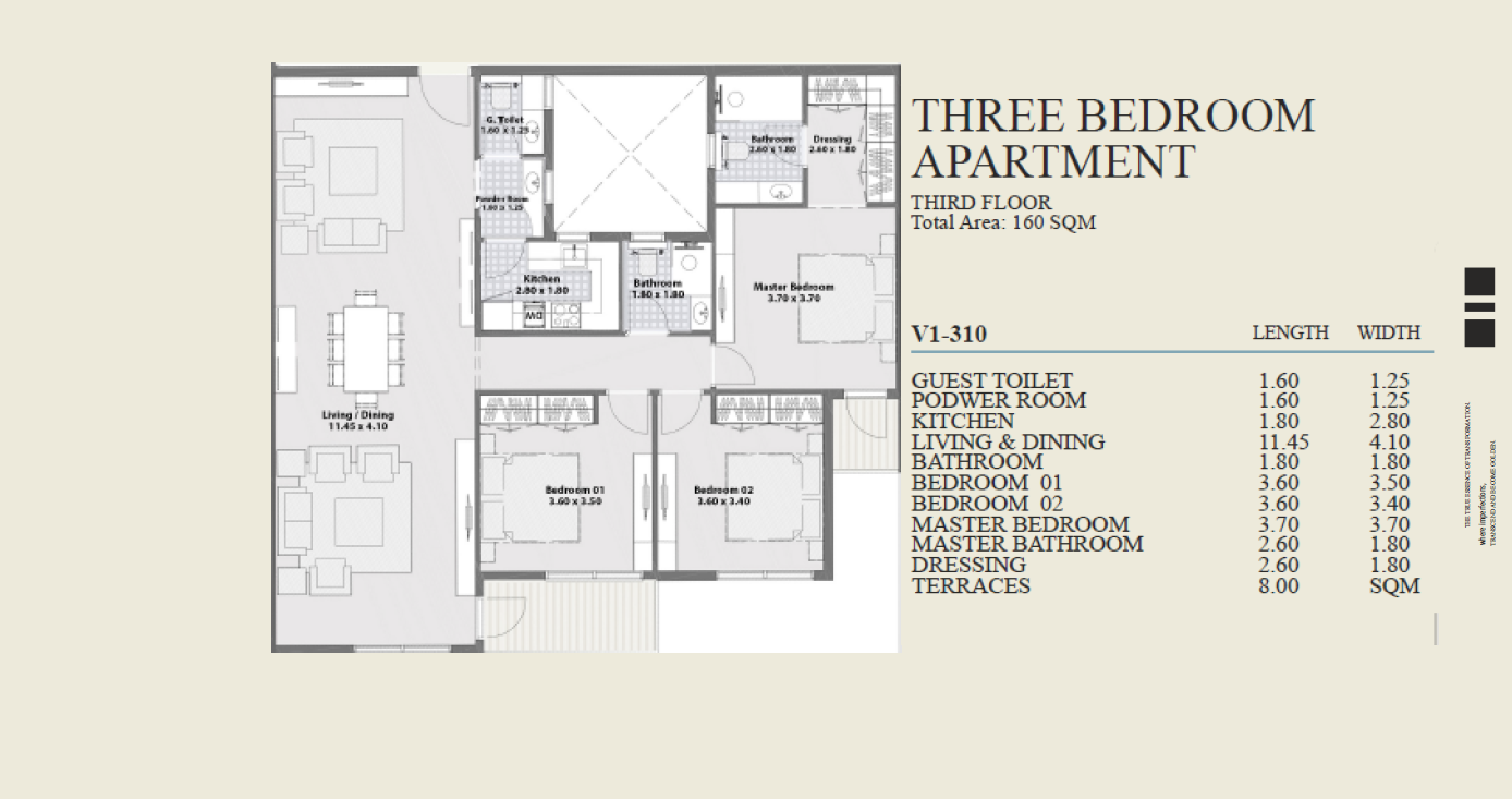 Floor plan for apartment at Kin