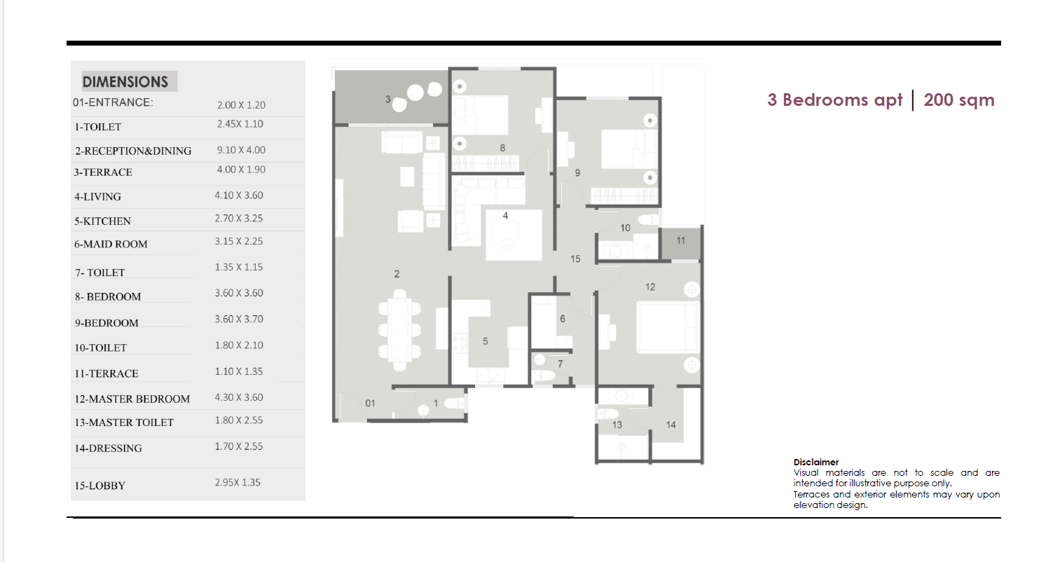 Floor plan for apartment at Life Wise