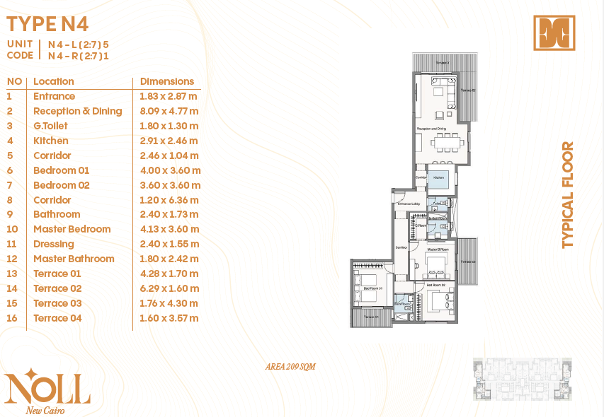 Floor plan for apartment at Noll