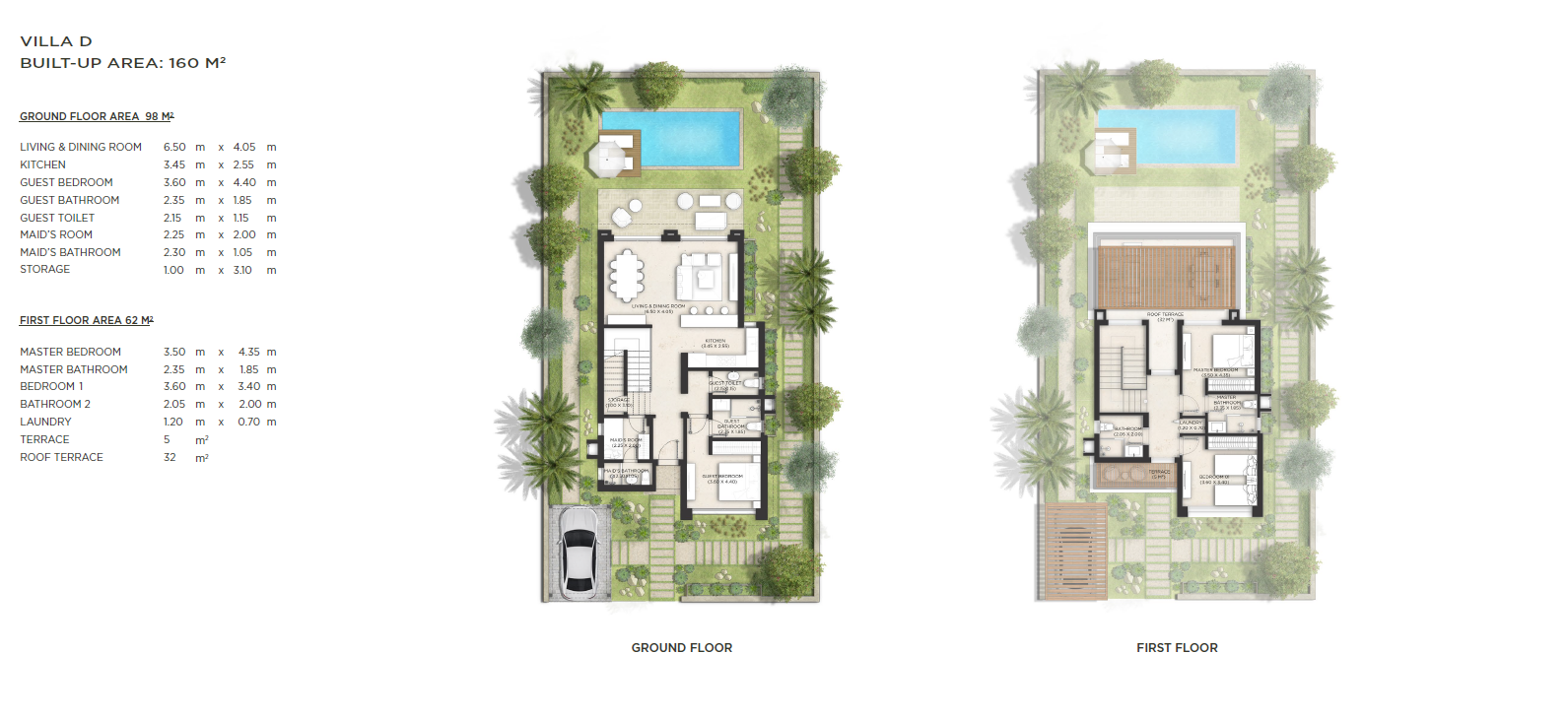 Floor plan for villa at makadina