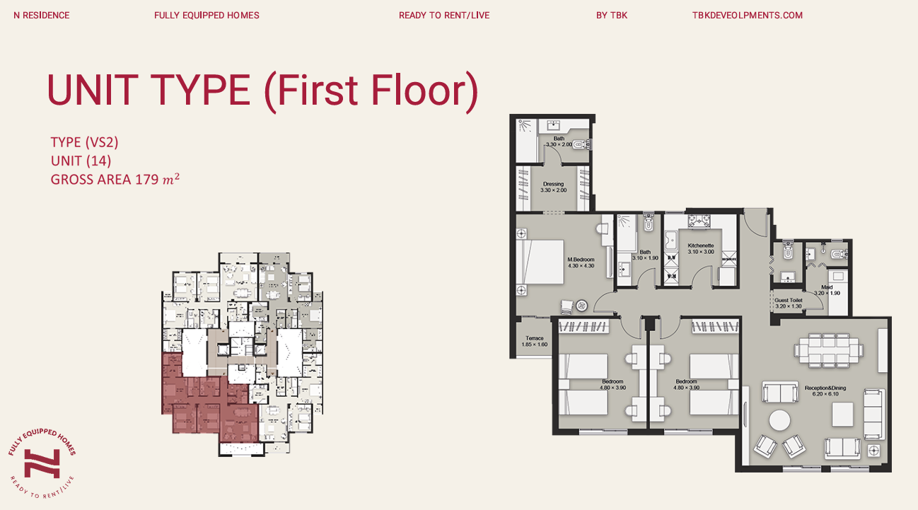 Floor plan for apartment at N Residence