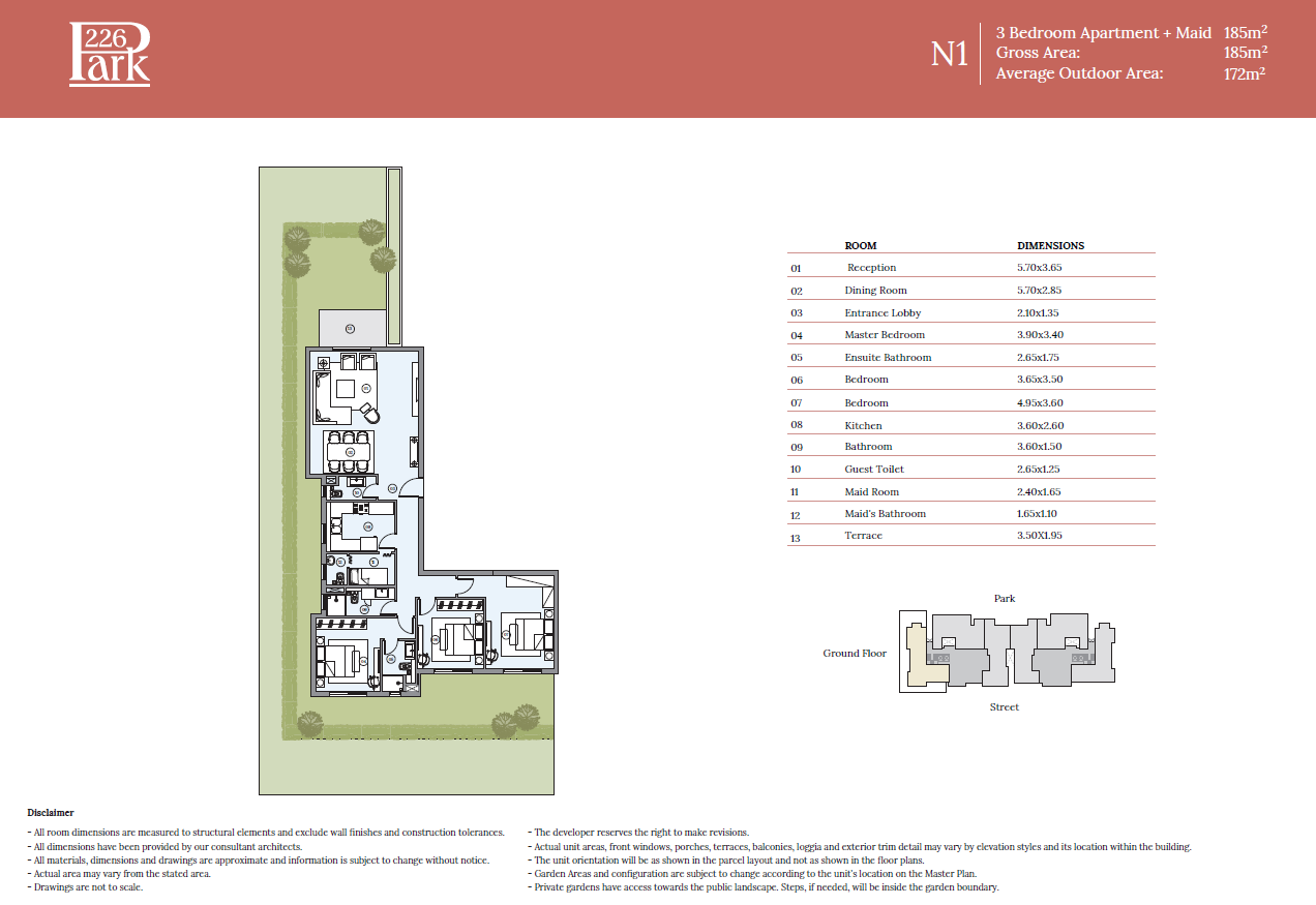 Floor plan for apartment at Haptown Park 226