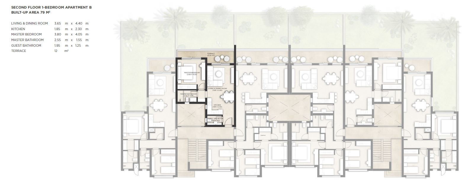 Floor plan for apartment at makadina