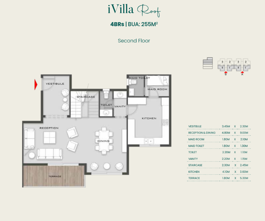 Floor plan for duplex at Aliva Mountain View Mostakbal City