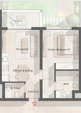 Floor plan for apartment at Hacienda Ras El Hekma