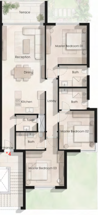 Floor plan for apartment at Hacienda Ras El Hekma