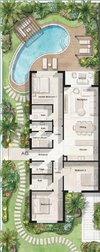 Floor plan for chalet at Hacienda Ras El Hekma