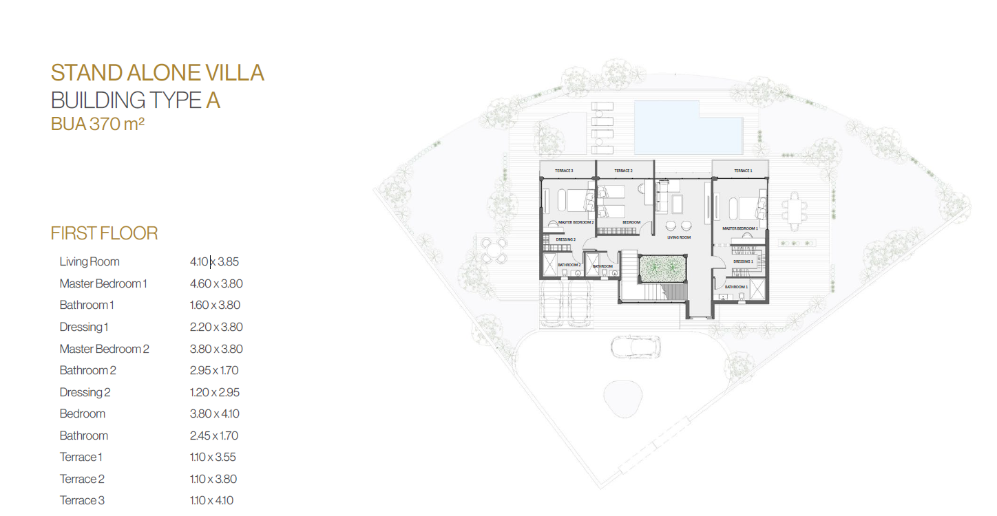 Floor plan for villa at Zomra East