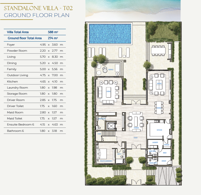 Floor plan for villa at Southmed