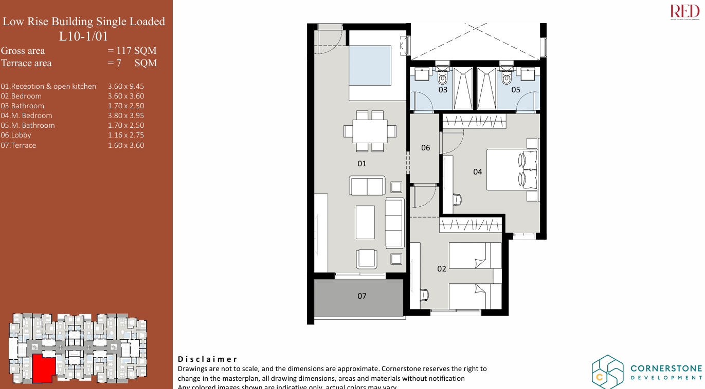 Floor plan for apartment at Red