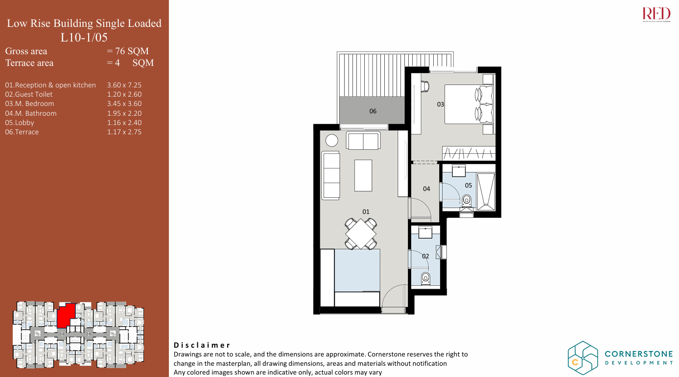 Floor plan for apartment at Red