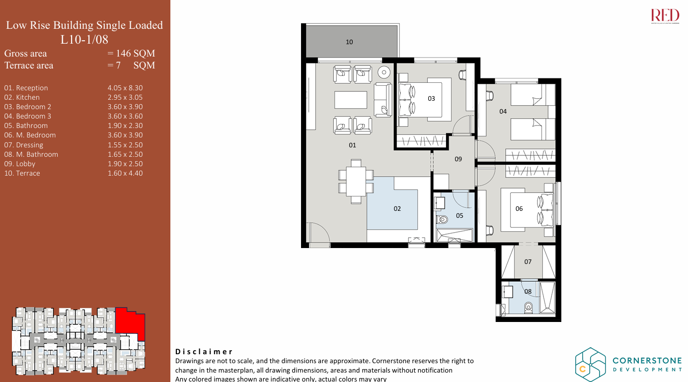 Floor plan for apartment at Red