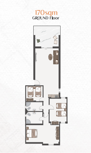 Floor plan for chalet at Tamera