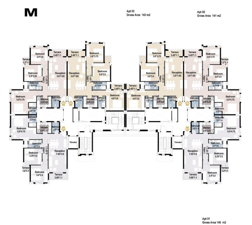 Floor plan for apartment at Mayan El Shorouk