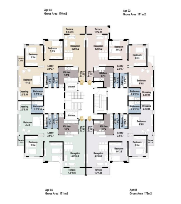 Floor plan for apartment at Mayan El Shorouk