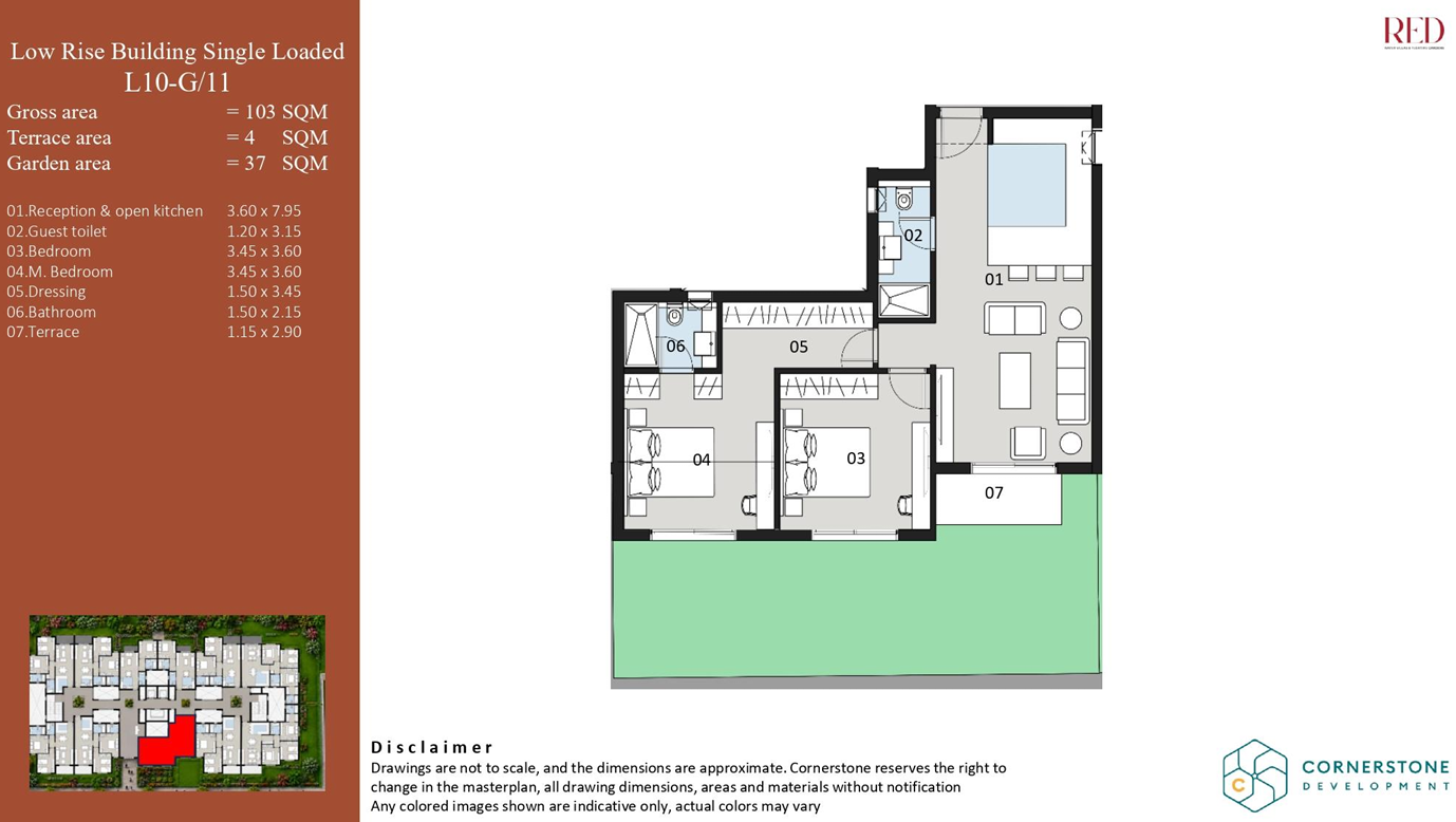 Floor plan for apartment at Red