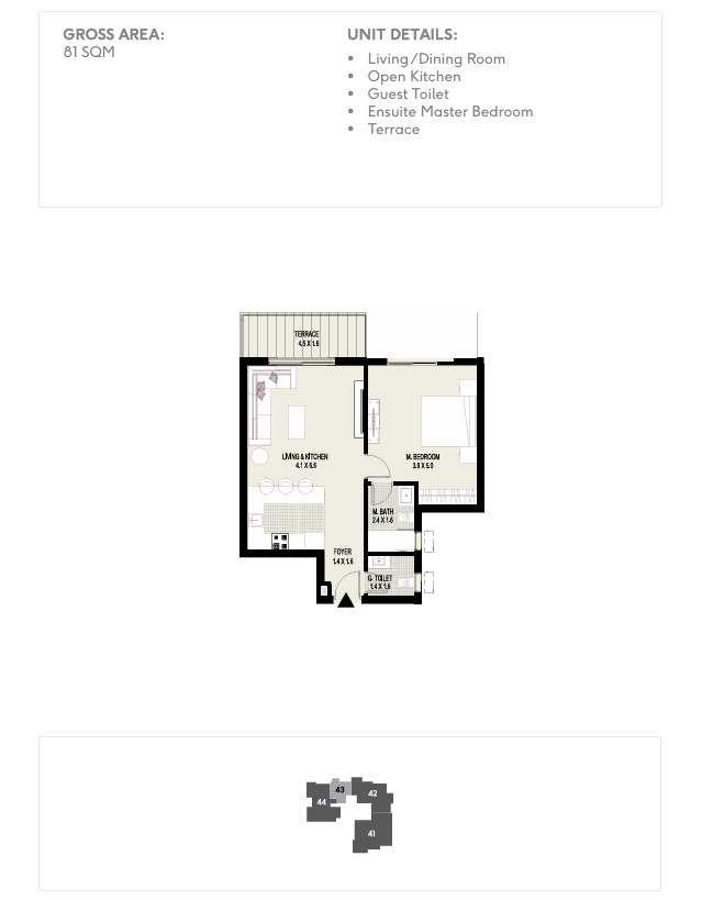 Floor plan for apartment at Plateau District 5
