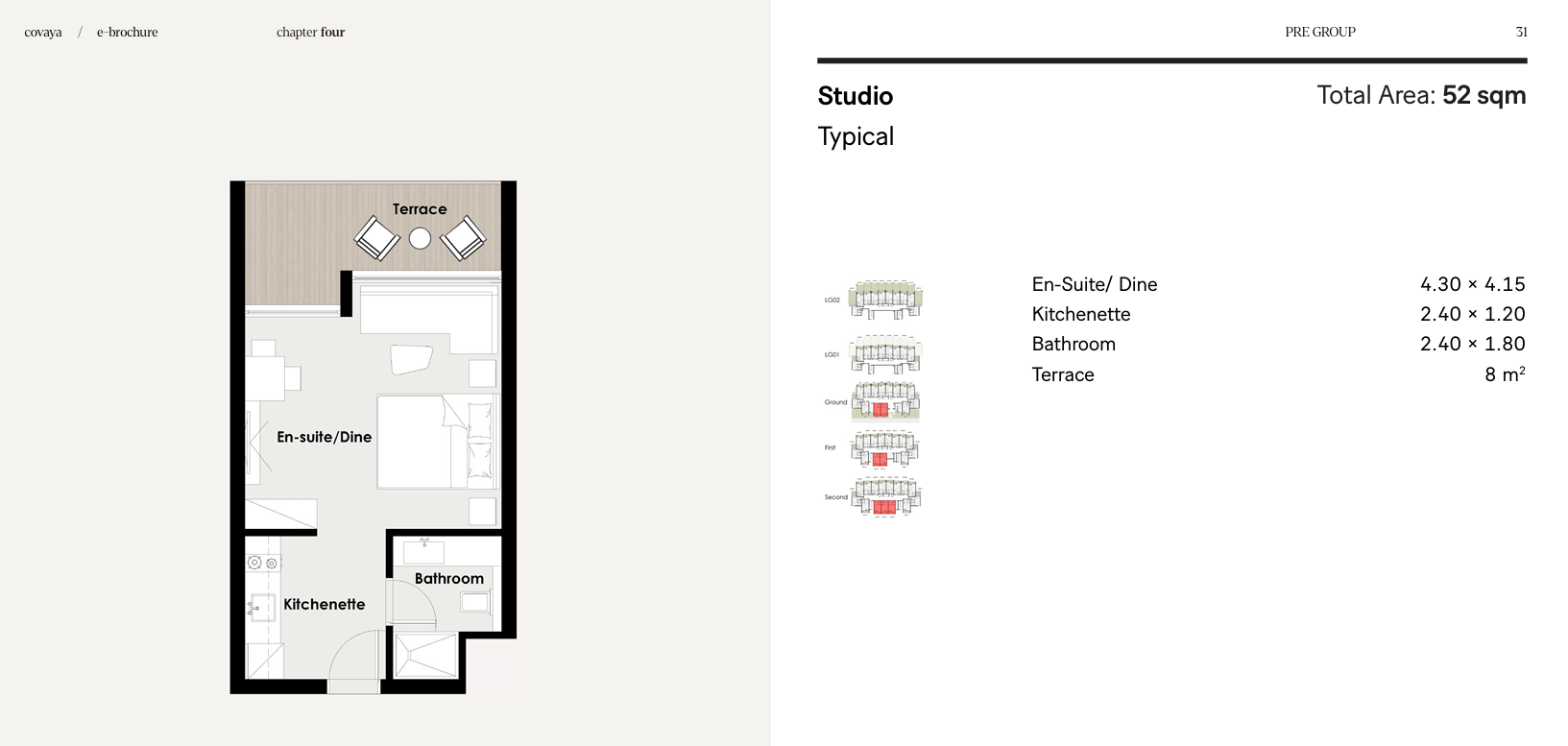 Floor plan for studio at Telal Sokhna