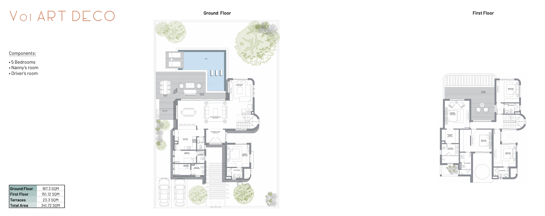 Floor plan for villa at Opal-June