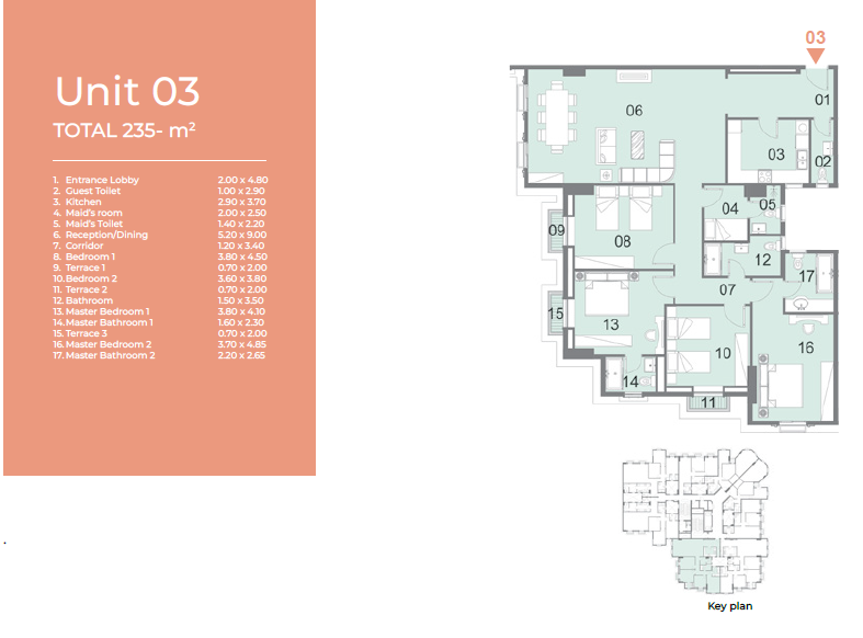 Floor plan for apartment at Il Latini City Edge