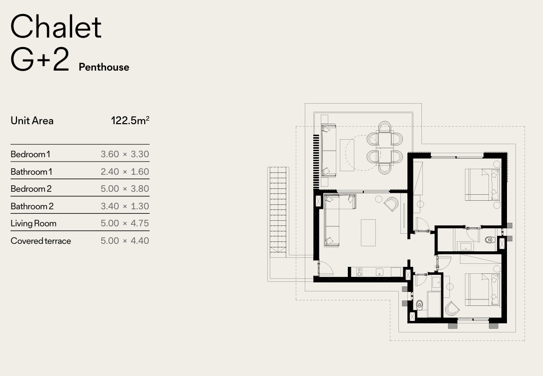 Floor plan for penthouse at Blanca Gardens