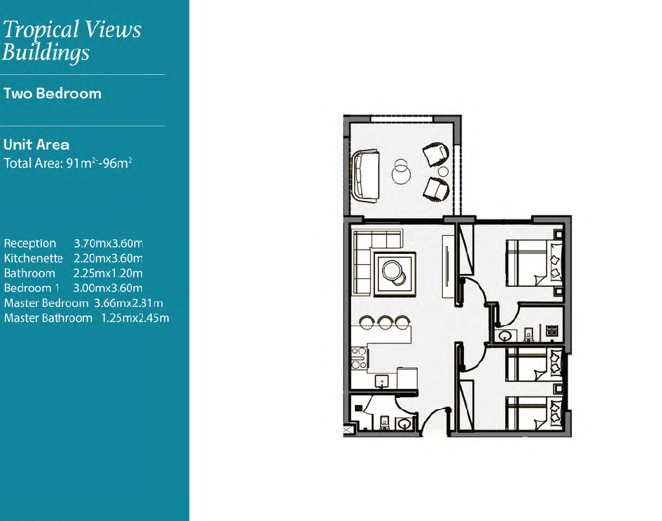 Floor plan for apartment at Zoya Ghazala Bay