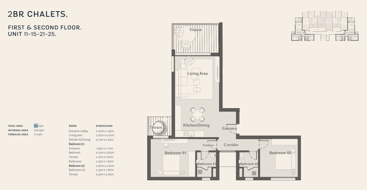 Floor plan for chalet at The Med