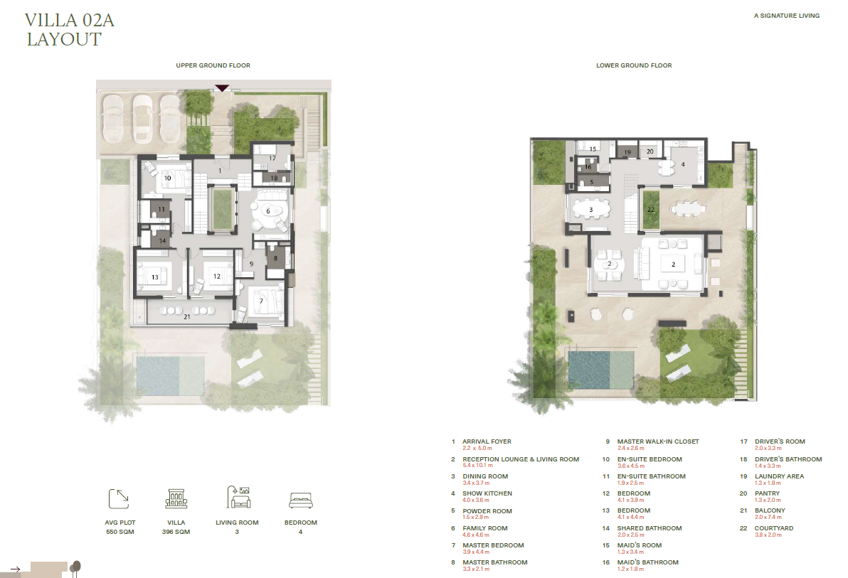 Floor plan for villa at Grova East Hills