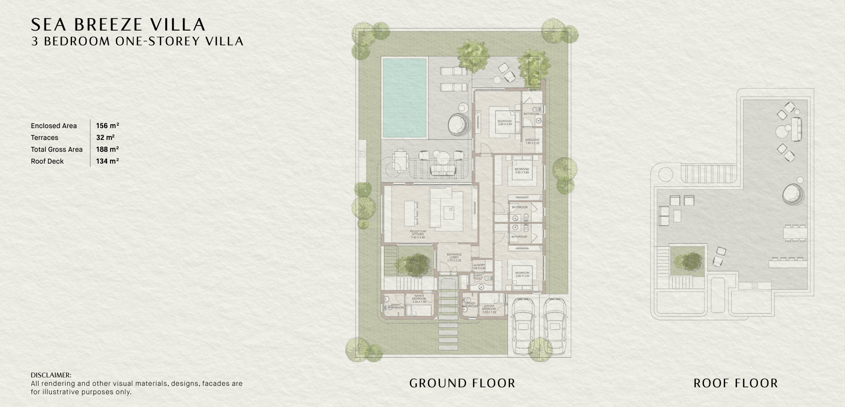 Floor plan for villa at Bloom Island - Ogami